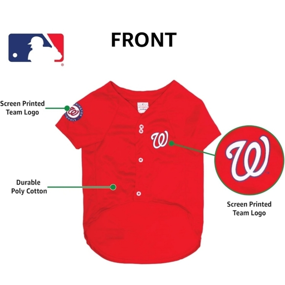 Official MLB Washington Nationals Pet Jersey for Dogs & Cats - Picture 9 of 10